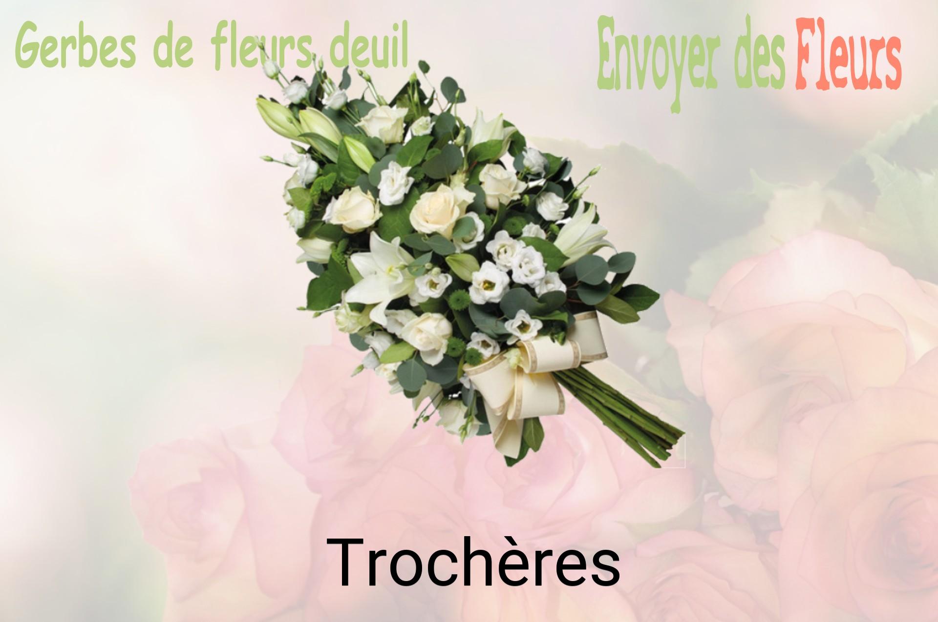 Gerbe de fleurs de deuil livrée à Trochères